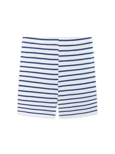 Girls Casual Cotton Striped Leggings Kids Summer Knee Length Shorts Elastic Waist Printed Soft Slim Fitting Bottoms