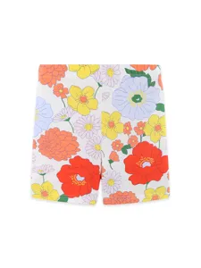 Western Style Cute Floral Printed Girls Leggings Summer Kids Shorts Knit Cotton Toddler Pants