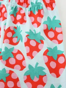 Sommer süße Erdbeer Print Shorts für Kleinkinder Mädchen atmungsaktiv elastische Taille Hauptansicht