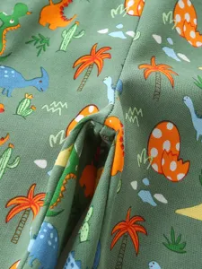 Boys summer dinosaur print knit cotton shorts, comfortable casual children sports pants.
