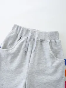 Comfortable grey knit cotton shorts for boys, perfect for summer casual wear daily use.