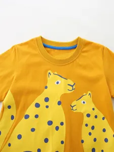 Maglietta maniche corte bambino estate, stampa animale carina ragazzo girocollo casual top.