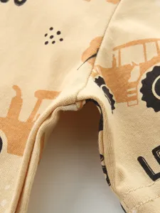 T-shirt estiva casual in cotone a maniche corte per bambini con stampa di auto carine