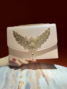 Luxus Strass Flügel Ketten Clutch Tasche, elegante Damen Abend Umhängetasche Handtasche.
