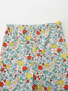 Cute floral print toddler girls leggings summer breathable casual pants elastic waist shorts
