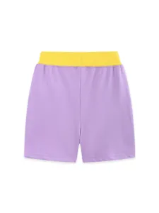 Mädchen Westlicher Stil Baumwolle Shorts Süße Cartoon Einhorn Regenbogen Gestickt Lässige Sport Shorts Mit Kontrast Kordelzug Gerippter Bund Für Kinder