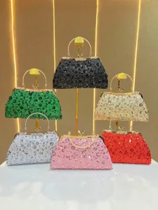 Glitterende pailletten avondhandtas elegante clutch tas kniekslot feesttas voor vrouwen