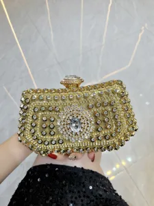 Luxury rhinestone evening clutch bag sparkling crystal bridal purse for women party wedding