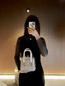 Elegant rhinestone evening handbag with metal frame and top handle for women's luxury parties.