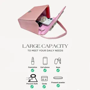 Strass Abendtasche Detailansicht mit großer Kapazität für Handy Kosmetik und persönliche Gegenstände