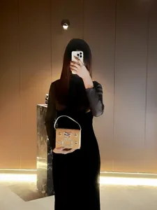 Elegante Abendhandtasche mit Kristall-Schnalle, luxuriöse Damen Umhängetasche für Partys.