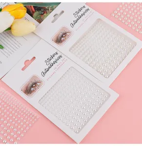 3D White Pearl Face Stickers Nail Art DIY Pearls Gems Decals Makeup Eye Jewels Decor