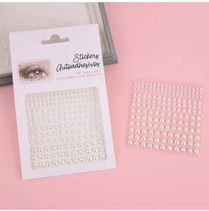 Pearl nail art stickers 3D self-adhesive face gems DIY manicure decoration accessories