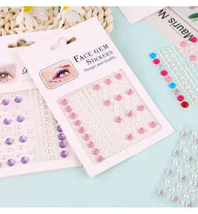 Face gem stickers pearl rhinestone face jewels makeup stickers for eye party festival decor.