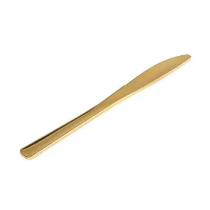Gold plastic steak knife disposable dinner tableware for party wedding restaurant use