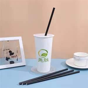 Pailles à Boire en Papier Biodégradables Jetables Pailles Droites Écologiques Pour Boissons Froides Thé au Lait Bar Fête