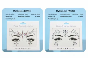 Pegatinas de cristal para la cara de festival DIY resina diamantes maquillaje joyas