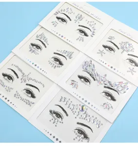 Diamantes de imitación para la cara pegatinas gemas cuerpo resina brillante frente ojos tatuaje