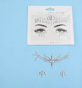 Joyas de cara de diamantes de imitación para festivales, pegatinas de cristal AB para fiesta.