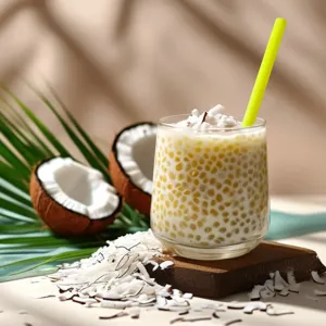 Cannuccia di plastica spessa giallo vivo, ideale per bubble tea, succhi e bevande varie.