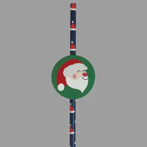 Cannucce di carta usa e getta per feste di Natale con decorazione a carta rotonda.