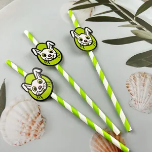 Pascua conejo huevo pajitas papel decorativas biodegradables escena fiesta detalle
