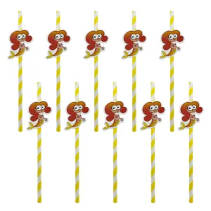 Cannucce di carta usa e getta con decorazione sirena carina per feste set da 10