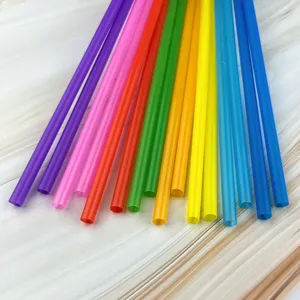 Cannucce di plastica colorate, cannucce dritte monouso per feste succo e artigianato.