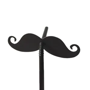 Creative black mustache disposable plastic drinking straw for wedding party and funny event supplies.