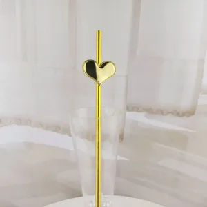 Creatieve Wegwerp Papier Drinkrietjes Met Hartvormige Decoratie Kleurrijke Sappige Drankrietjes