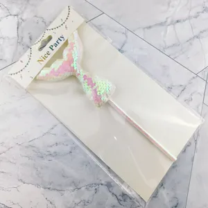 Mermaid tail sequin cake topper paper straw party decoration shiny design item top