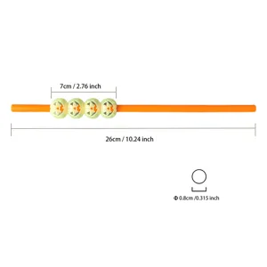 Cannuccia di plastica decorativa per festa di Halloween con zucca, lunghezza 26 cm.