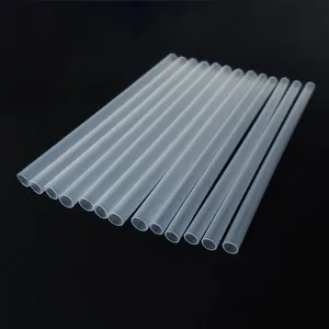 Transparent plastic hard tubes hollow round pipes reusable thick bubble tea straws set