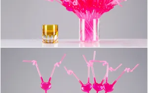 Valentine heart drinking straws plastic creative flexible drinkware party wedding decor