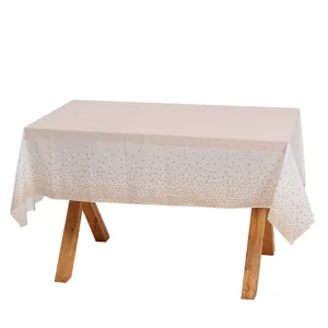 Nappe rectangulaire jetable à pois pour la décoration de table d'anniversaire et fêtes.