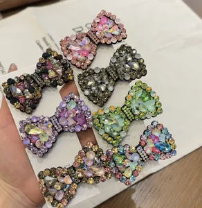 Schitterende strass strik haarspelden set, elegante kristallen haaraccessoires voor dames en meisjes.
