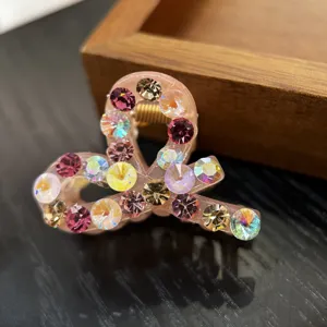 Elegante Pinza de Pelo Pequeña de Strass Mini Pinzas de Tiburón de Cristal Brillante Lazo Flor Horquillas Laterales para Mujer