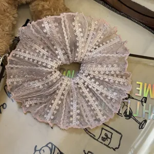Süßes spitzen haarscrunchie französischer eleganter netz haargummi zartes haarzubehör