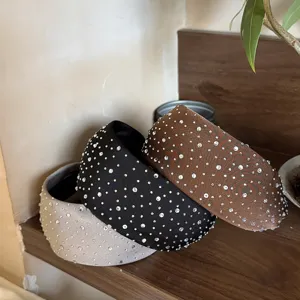 Brede strass haarband voor dames, sprankelende kristallen haarhoepel, modieuze haaraccessoires