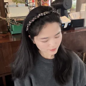 Handmade crystal beaded hair hoop elegant colorful stone braided headband for women hair styling accessories