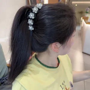 Koreanische süße Blumen Perlen Haarklammer, elegante modische Hochsteckfrisur Haarspange.