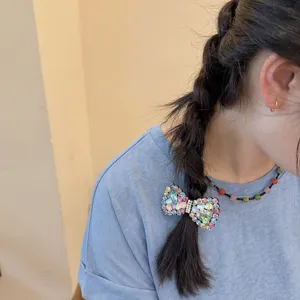 Koreaanse strass strik haarspeld, elegante kristallen haaraccessoire voor vrouwen.