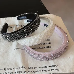 Handcrafted crystal beaded headbands baroque vintage hair hoops stylish hair accessories.