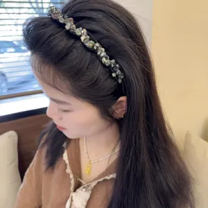 Handmade crystal stone headband braided hair hoop elegant hair accessory for women styling
