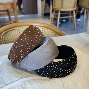 Koreaanse brede strass haarband, sprankelende kristallen haarhoepel voor dagelijkse mode-accessoire.