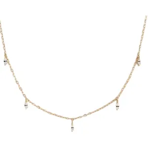 Εξωτικό 925 ασημί 18k επιχρυσωμένο διαμάντι marquise μενταγιόν αλυσίδα κολιέ