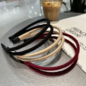 Minimalistische doppelte Stoff Haarreife einfarbig Retro Haarband für Damen Alltag