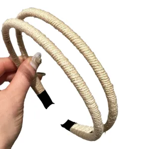 Retro minimalistischer doppelt strängiger geflochtener Haarreif einfarbig, Damen Haarband