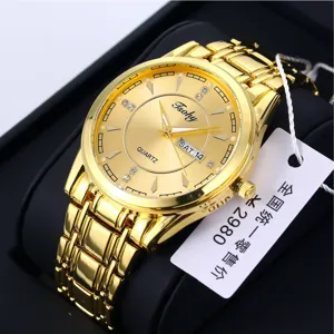 Tsohy Fashion Business Men Quartz Watch With Dual Calendar Waterproof Luminous Alloy Strap Luxurious Male Wristwatch