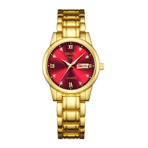Orologio al Quarzo in Acciaio Inossidabile Lega Strass da Donna Calendario Luminoso Impermeabile Quadrante Rotondo Orologio da Polso Gioielli